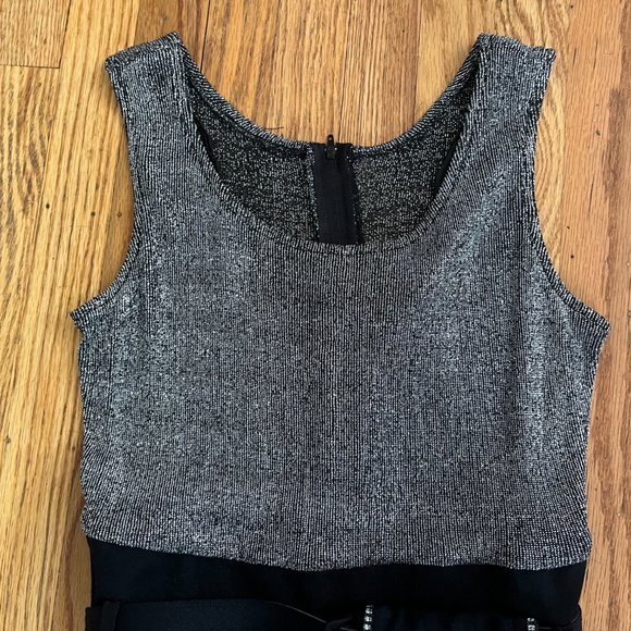 Vintage 80s John Roberts Petites Sparkle + Black Jumpsuit with Purse on Belt - S - Picture 2 of 7